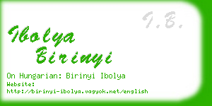 ibolya birinyi business card